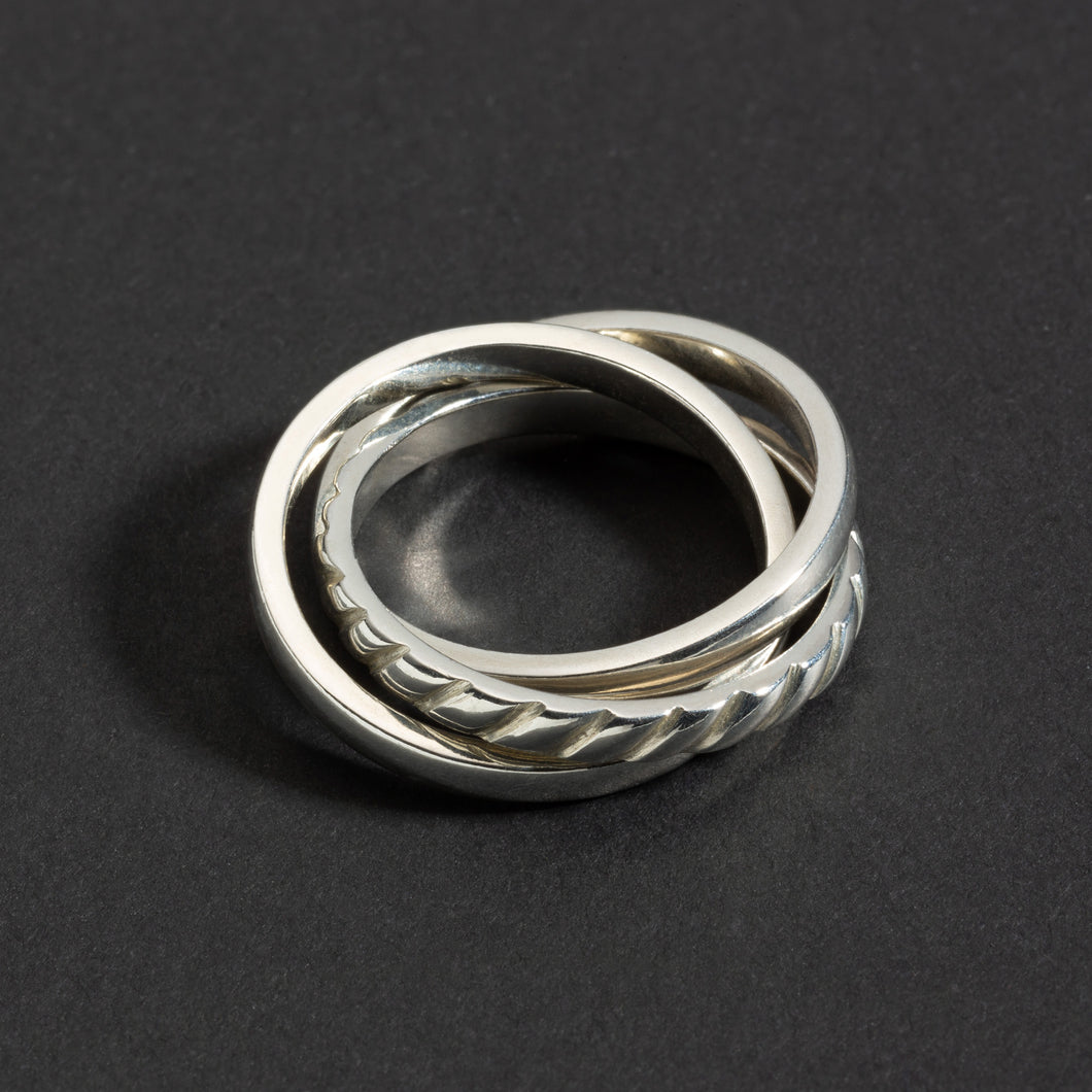 Alpha & Omega Oversized Silver ring