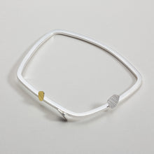 Load image into Gallery viewer, Entwined Offset Frame Bangle, Sterling Silver &amp; 22ct YG
