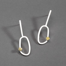 Load image into Gallery viewer, Entwined Offset Frame Drop Earrings
