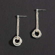 Load image into Gallery viewer, Alpha &amp; Omega Silver Drop Earrings
